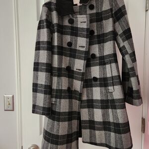 Gal Meets Glam Black & Gray Plaid Pea Coat *ENTIRE CLOSET IS BUY 1 GET 1 50% OFF